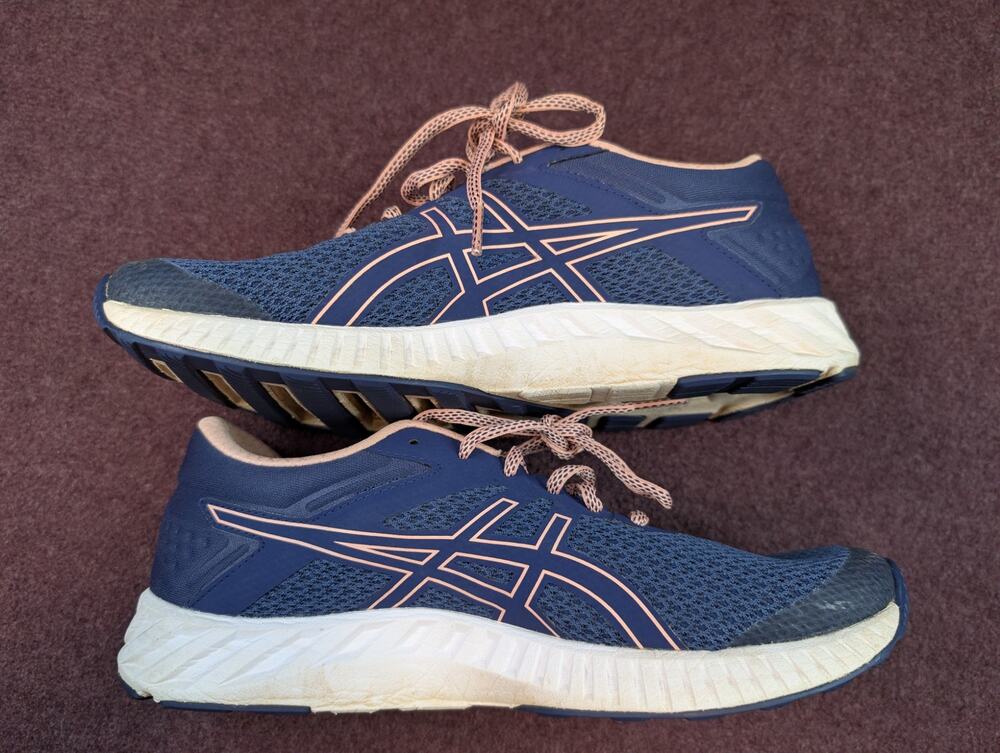 Women's Asics FuzeX Lyte Running Shoes, Navy/Pink - Size 9.5